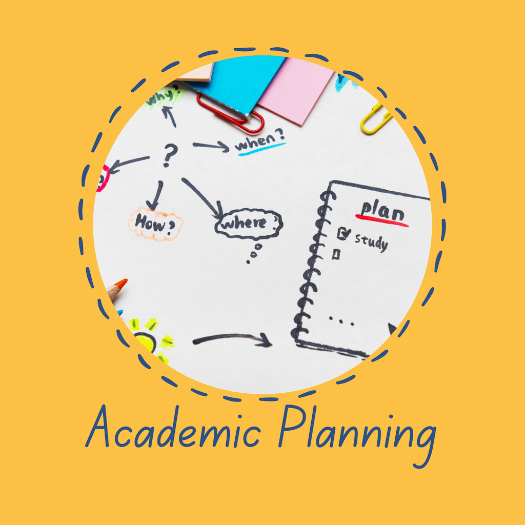 Image of planner with text overlay. Academic planning to help you build strong foundations and create a life-giving, nurturing, Christian home education learning environment for families in the UK & Europe with Home Ed coaching.