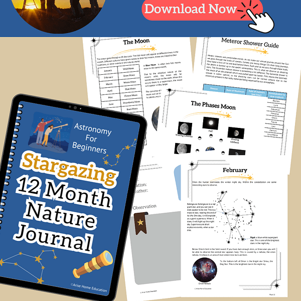 image of Stargazing for Beginners 12 Month Nature Journal from AriseHomeEducation.com