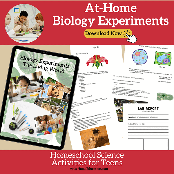 image of Science Experiments for High School Biology printable from AriseHomeEducation.com