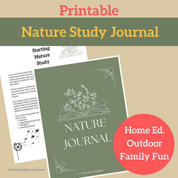 image of Printable Nature Journal Pages from AriseHomeEducation.com